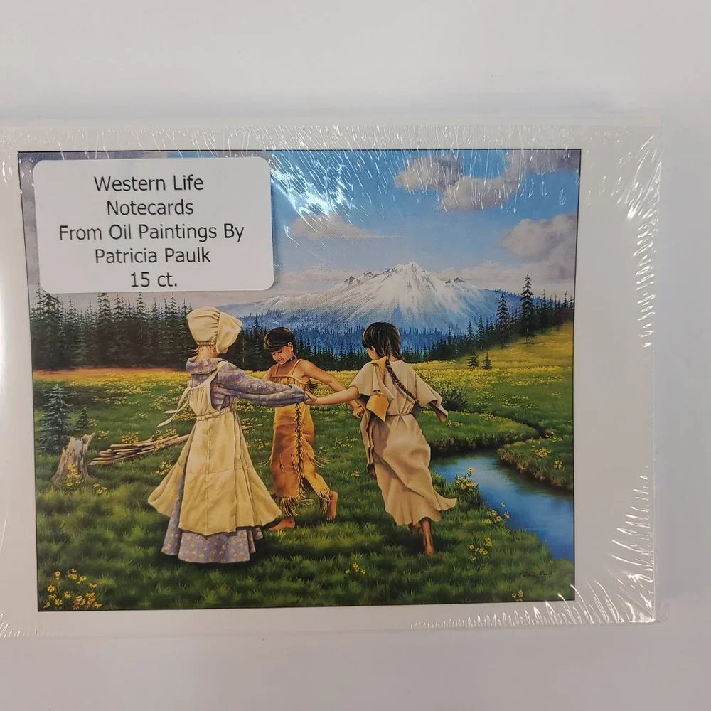 BLANK NOTE Cards W/Envelopes 15‎ Pk. Oil Paintings 1800's American West 5